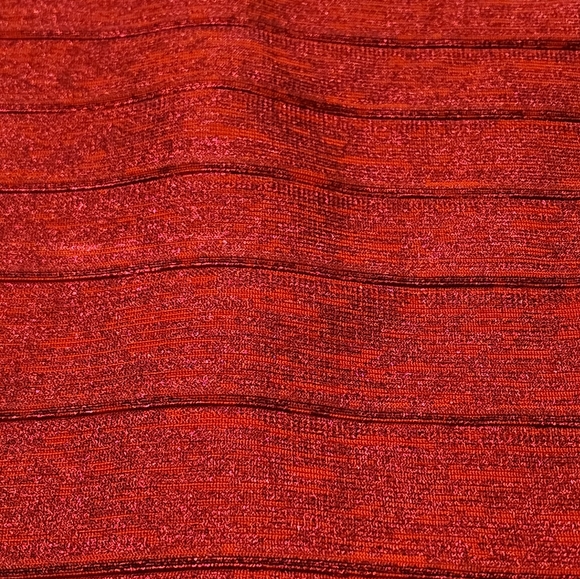 🔥Sexy Red Sparkly Rayon V-Neck Bandage Bodycon Club Dress Women's M - Picture 9 of 10